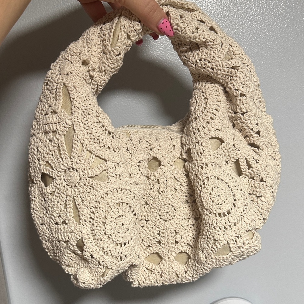 Cream Crochet Handbag